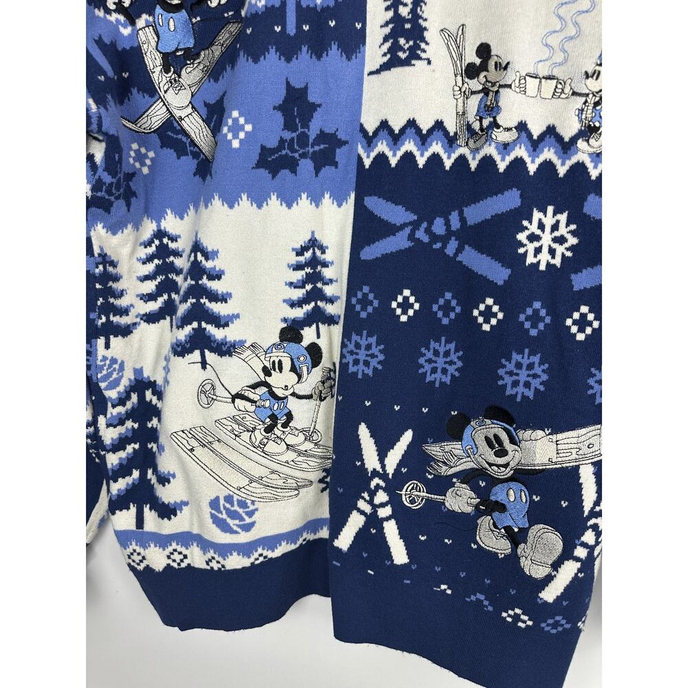 Her Universe Disney Mickey & Minnie Mouse Skiing Patterned Cardigan Oversized LG - Picture 13 of 14